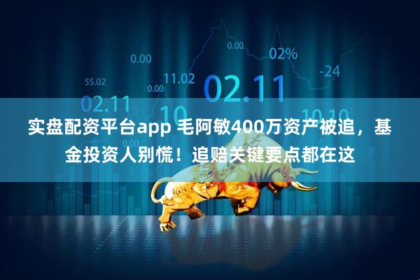 实盘配资平台app 毛阿敏400万资产被追，基金投资人别慌！追赔关键要点都在这