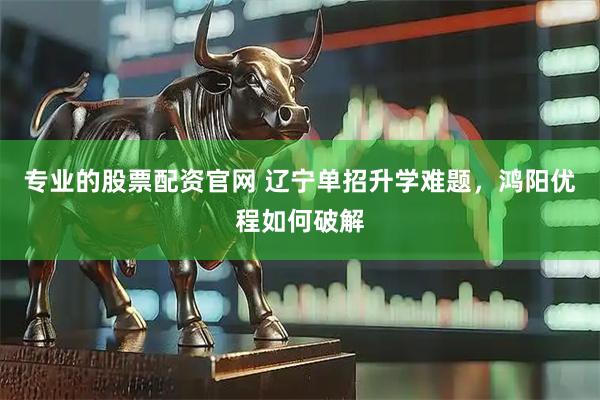 专业的股票配资官网 辽宁单招升学难题，鸿阳优程如何破解